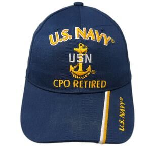 Kys Design CAP U.S. Navy CPO Retired Anchor Hat Blue One Size Baseball Cap